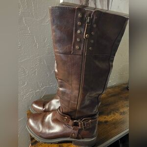 Brown Knee-High Leather Boots